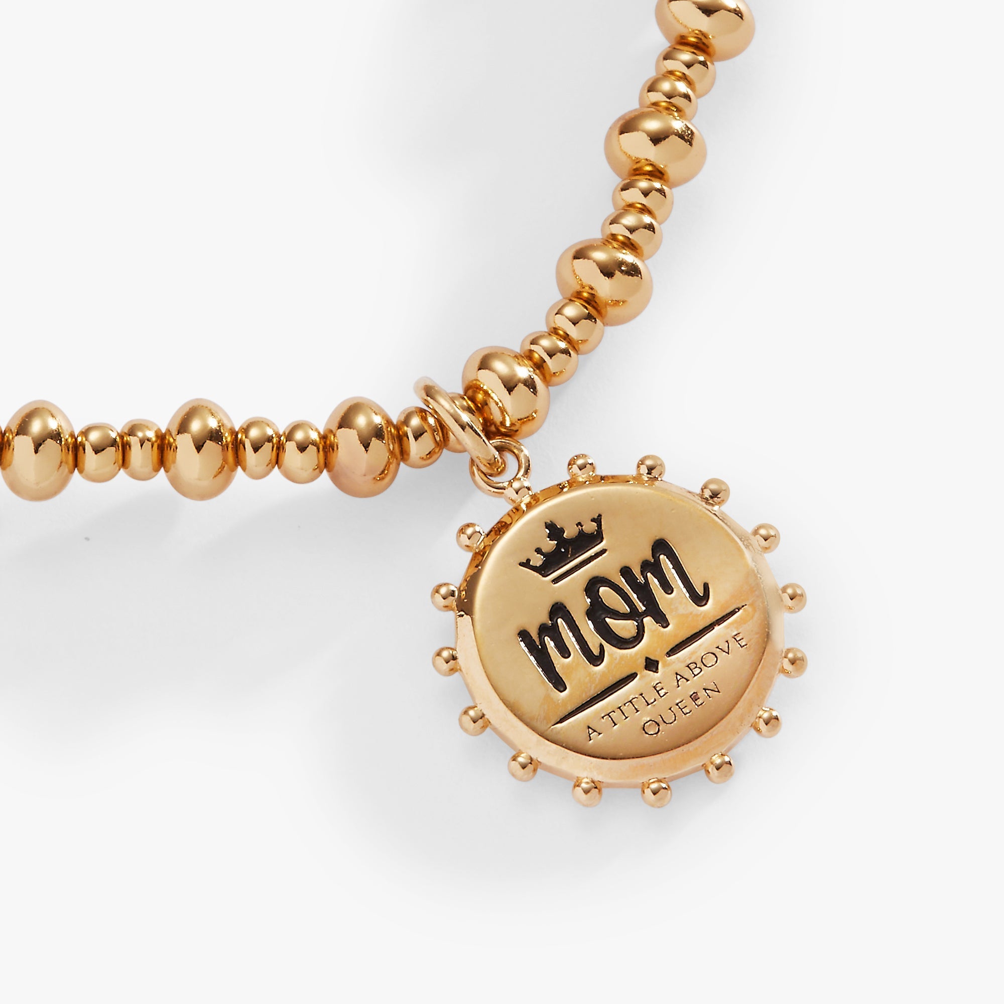 'Mom, A Title Above Queen' Beaded Stretch Charm Bracelet by ALEX AND ANI at Shirley Shoppe