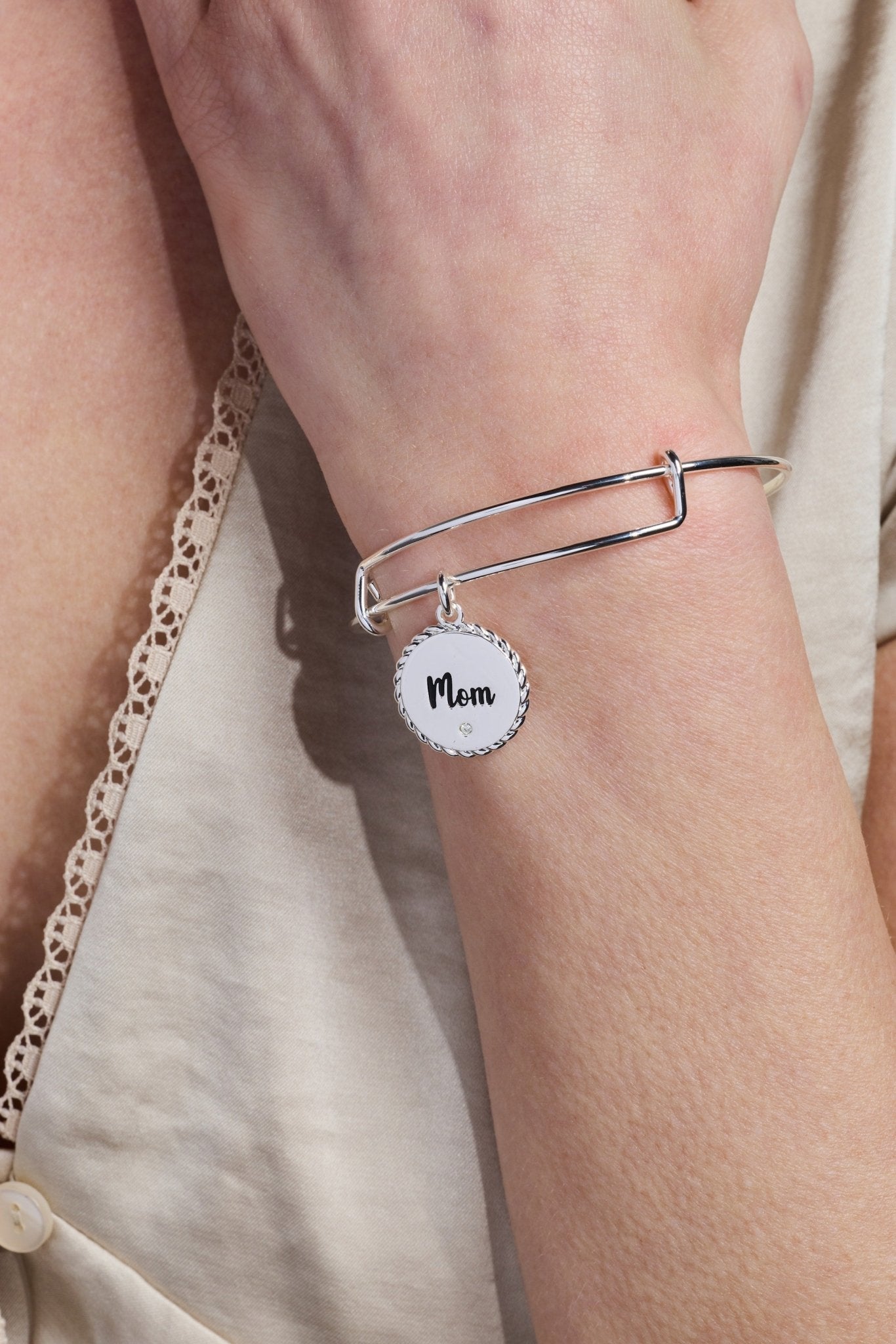 Mom 'Bonded By Love, Connected For Life' Charm Bangle by ALEX AND ANI at Shirley Shoppe