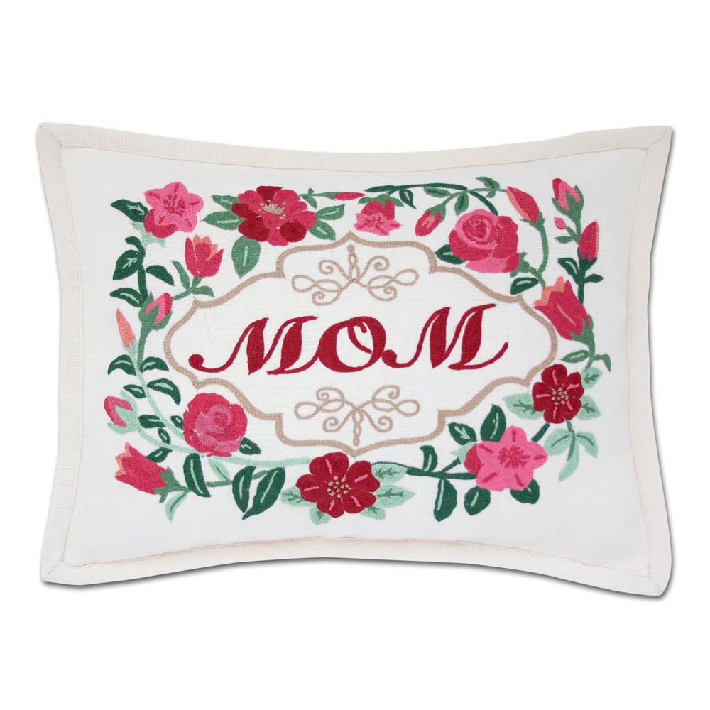 Mom Love Letters Hand - Embroidered Pillow - Available in Rose and Natural by CatStudio by Quirks! at Shirley Shoppe