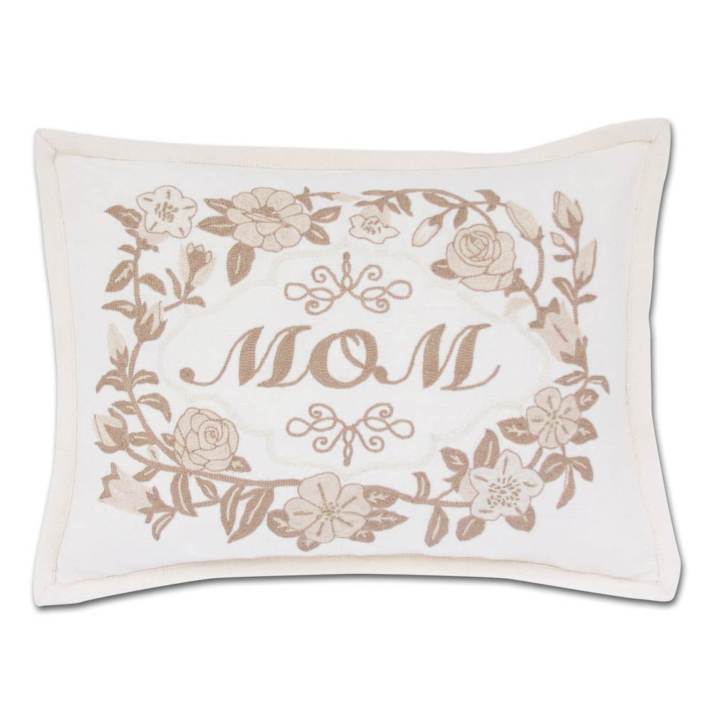 Mom Love Letters Hand - Embroidered Pillow - Available in Rose and Natural by CatStudio by Quirks! at Shirley Shoppe