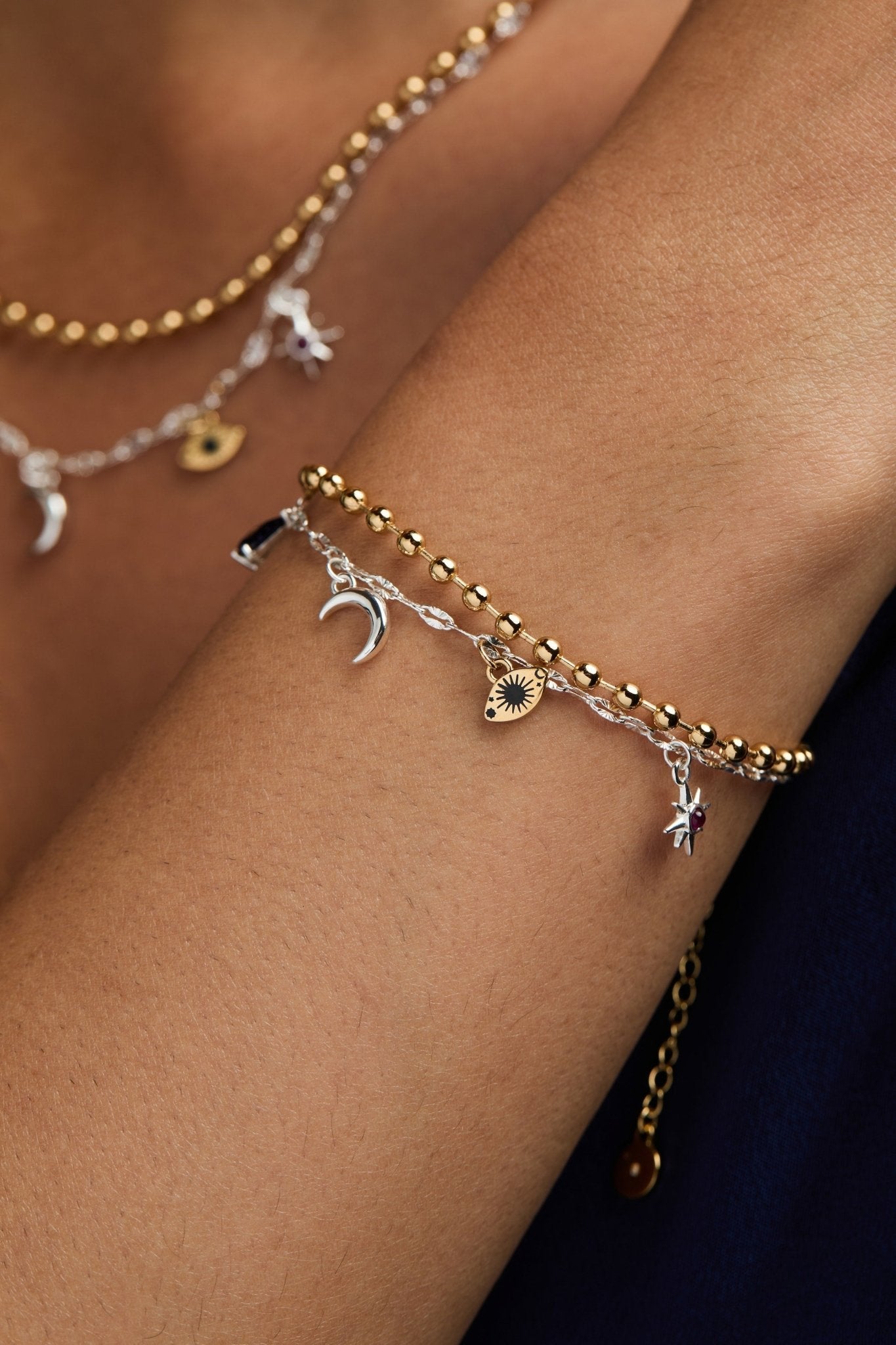 Moon Magic 2 Row Charm Bracelet by ALEX AND ANI at Shirley Shoppe