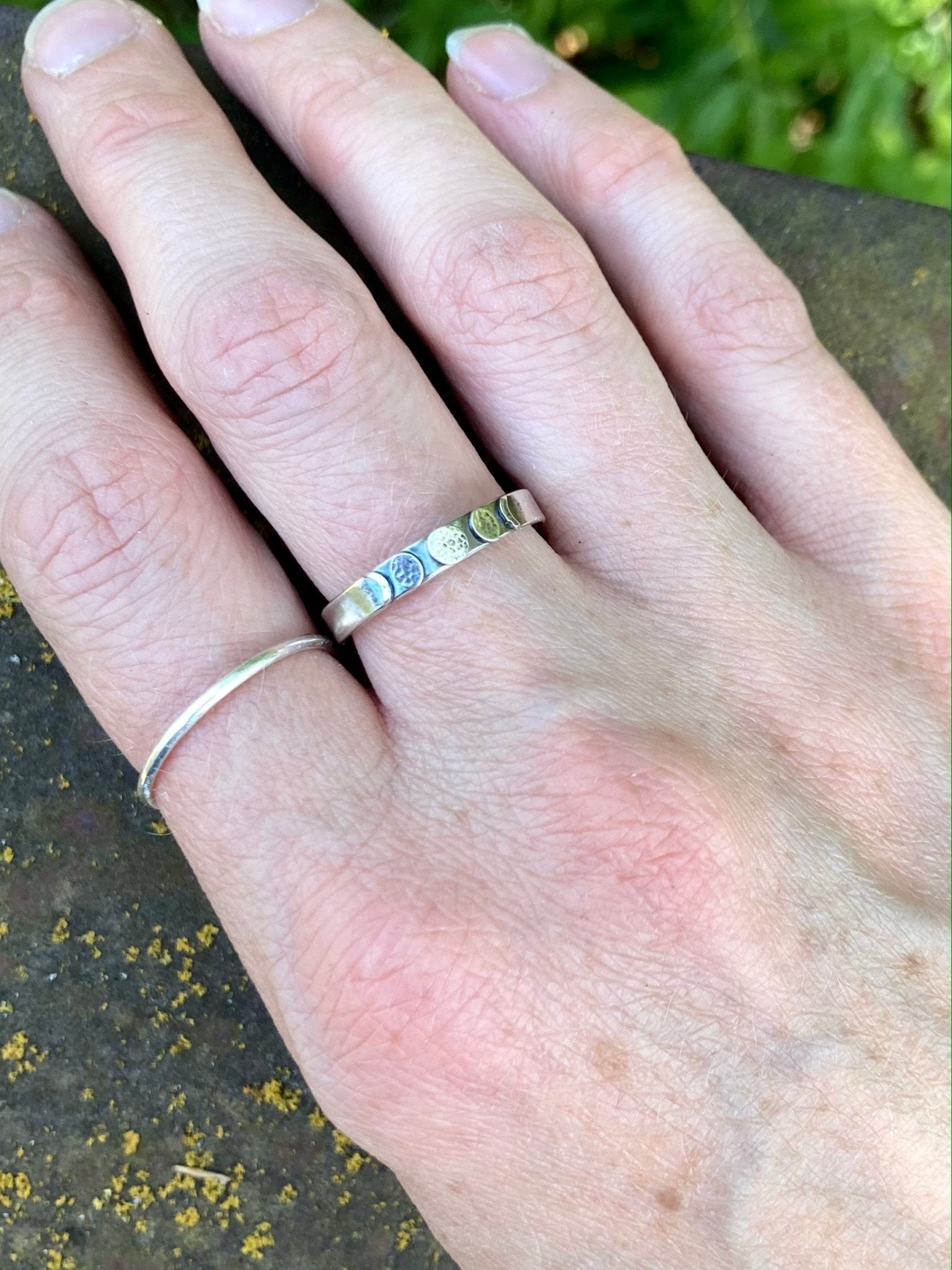 Moon Phase Band Ring in Sterling Silver by Alison Morse at Shirley Shoppe