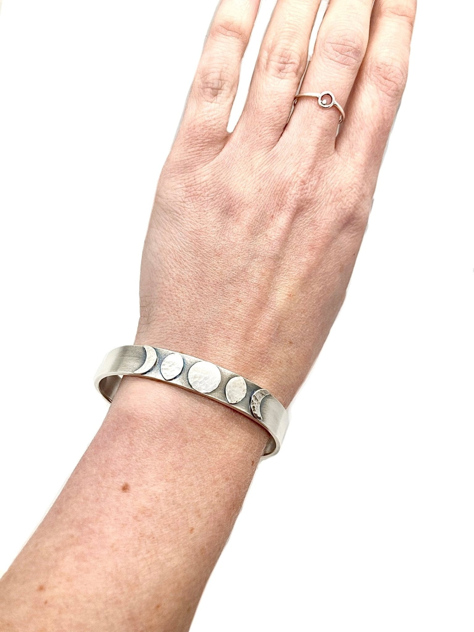 Moon Phase Cuff Bracelet in Sterling Silver by Alison Morse at Shirley Shoppe