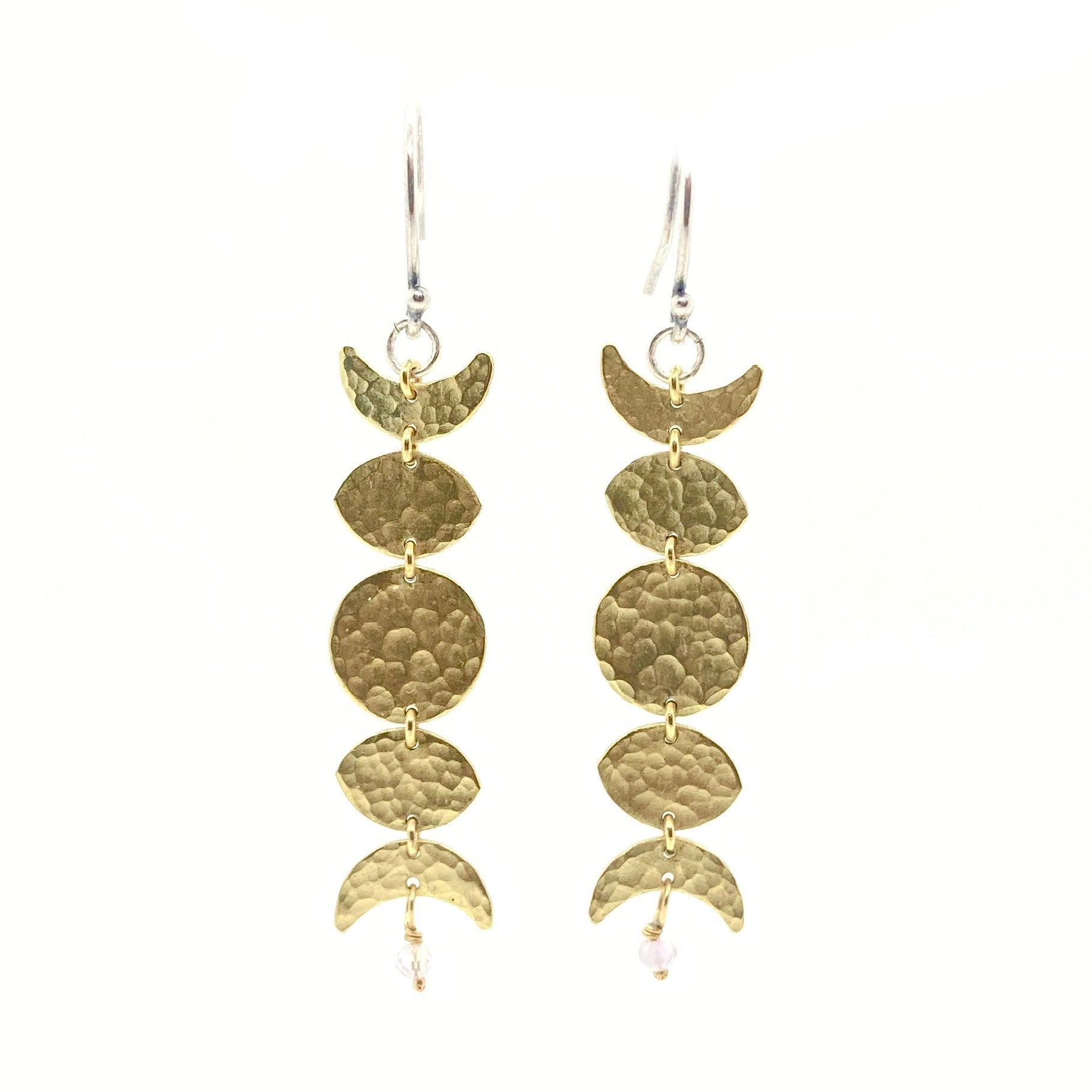 Moon Phase Earrings in Brass by Alison Morse at Shirley Shoppe