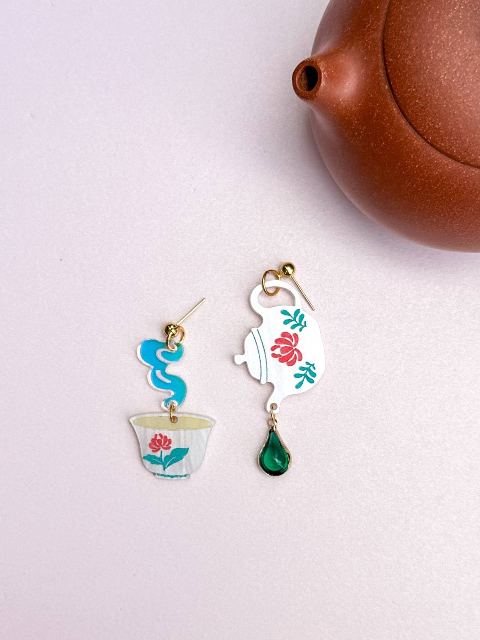 Morning Tea Mismatch Earrings by Quirks! at Shirley Shoppe