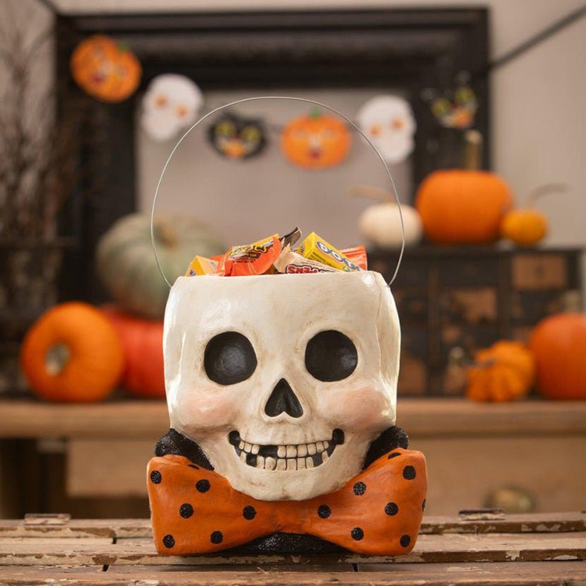 Mr. Albert Skully Bucket by Bethany Lowe Designs by Quirks! at Shirley Shoppe