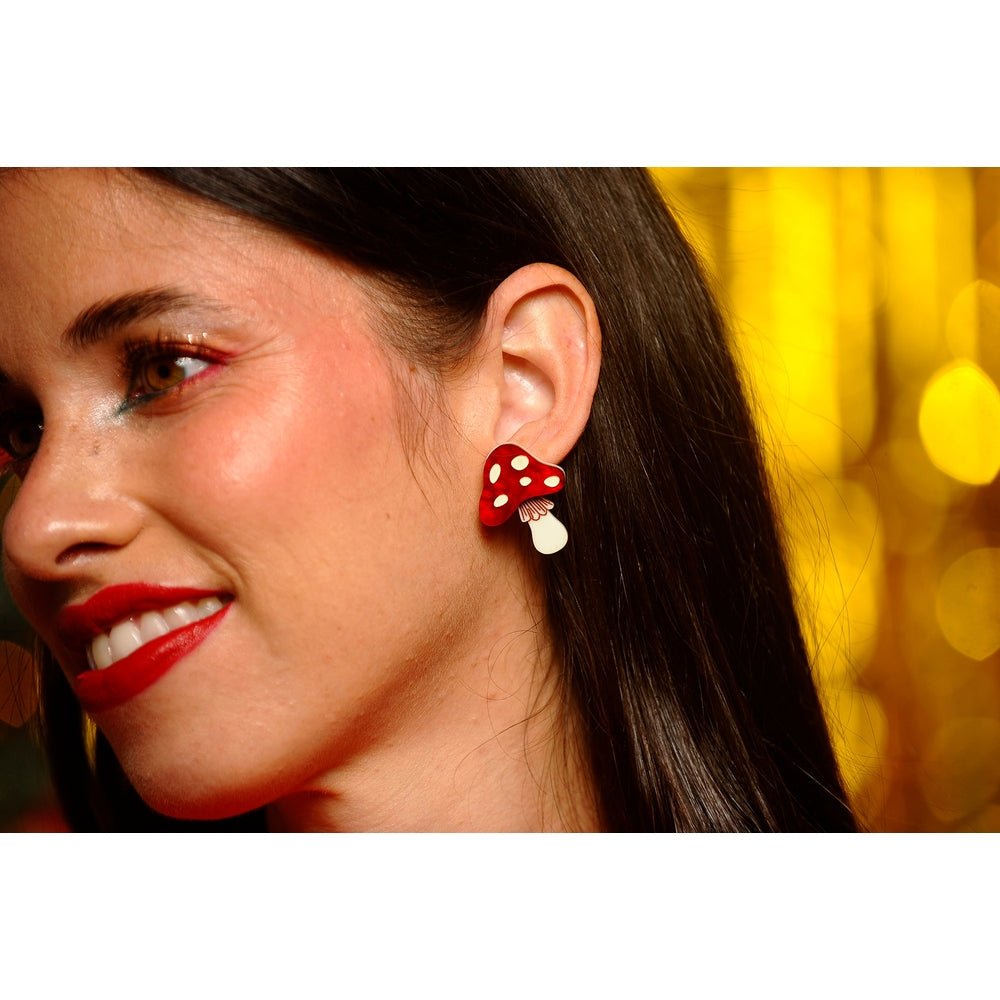 Mushroom Earrings by Laliblue – Retro Statement Jewelry Laliblue by Quirks! at Shirley Shoppe