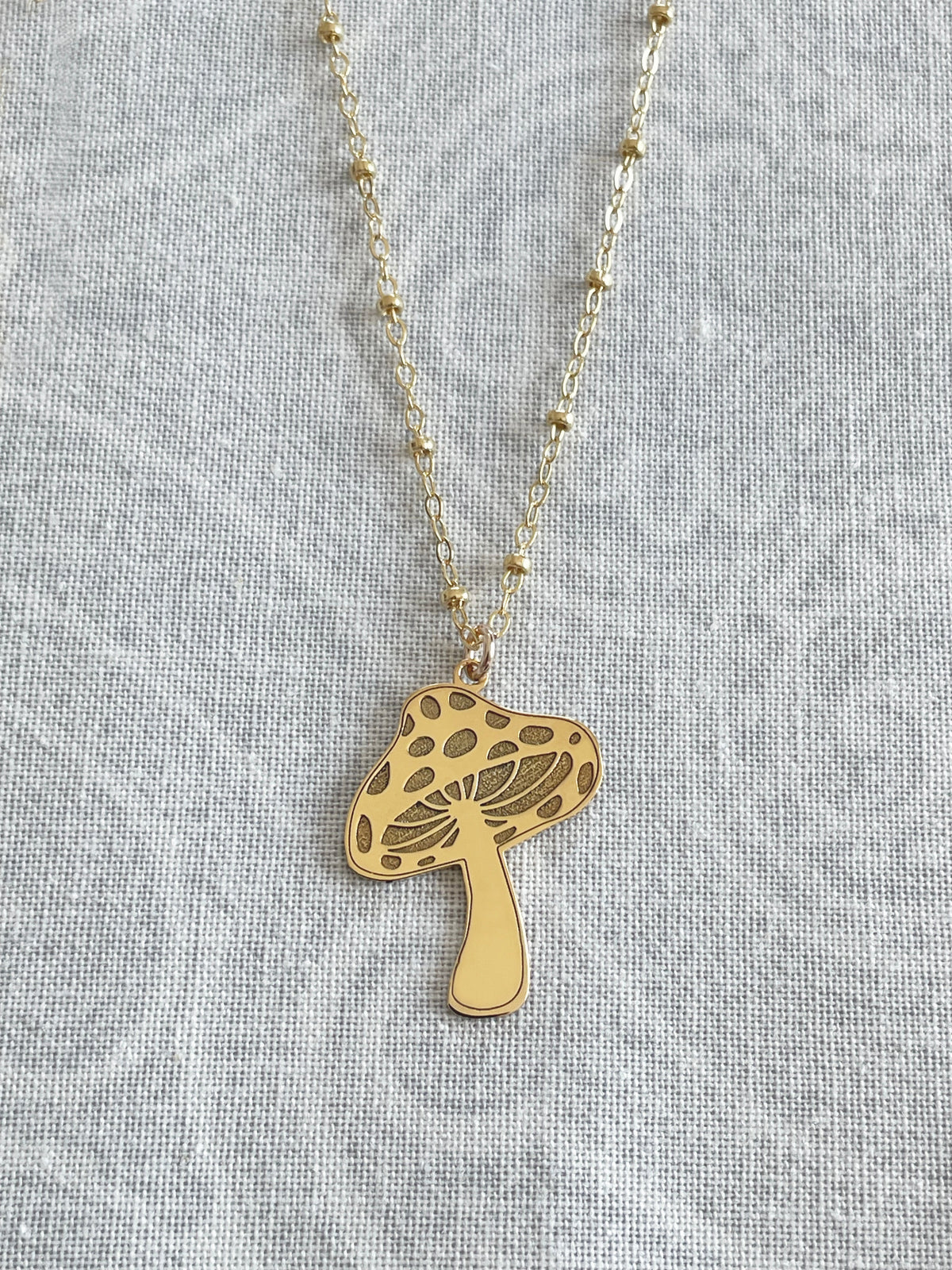 Lucky Mushroom Beaded Necklace