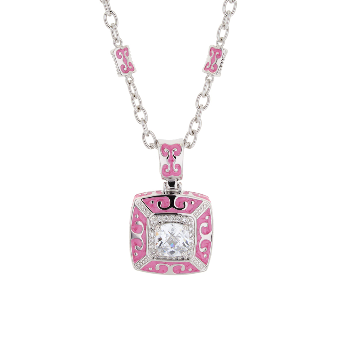 Enamel Engagement — Framed Crystal Pendant