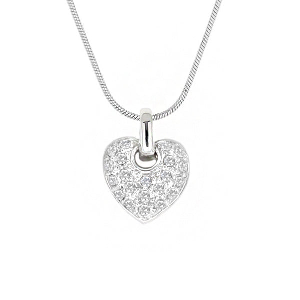 Pave Heart Pendant Necklace
