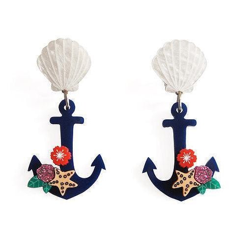 Nautical Anchor Earrings by Laliblue by Quirks! at Shirley Shoppe