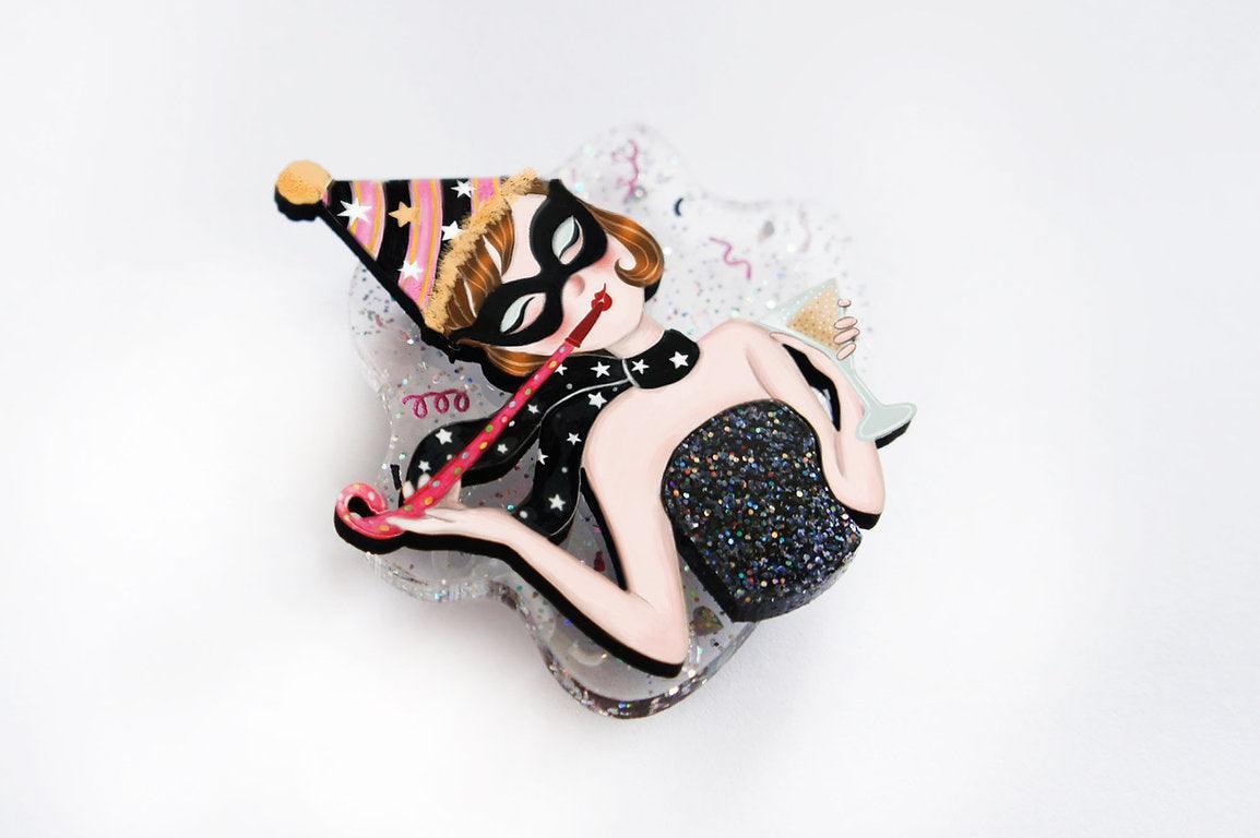 New Years Eve Party Brooch by Laliblue by Quirks! at Shirley Shoppe
