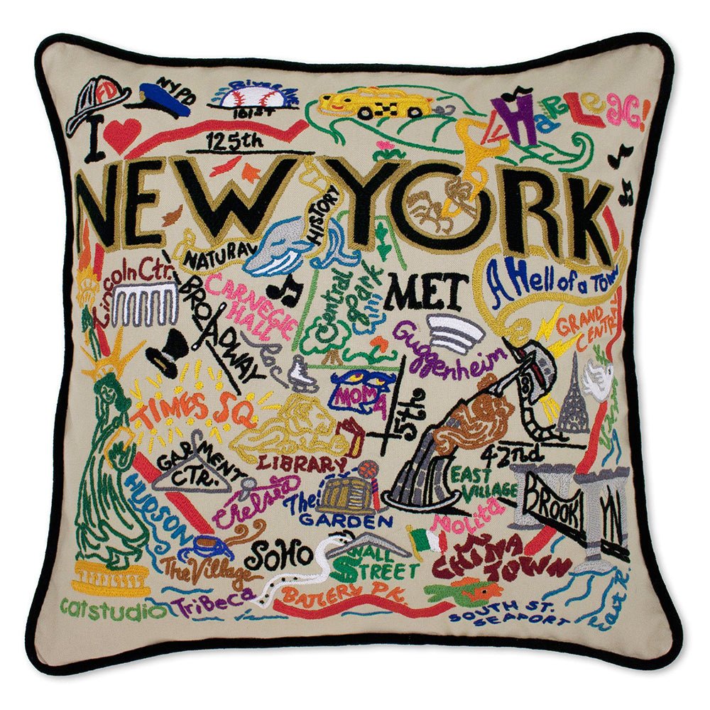 New York City Hand - Embroidered Pillow by Quirks! at Shirley Shoppe