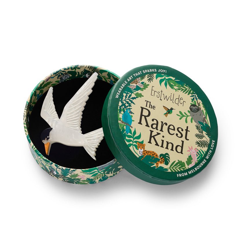 New Zealand Fairy Tern Brooch by Erstwilder by Quirks! at Shirley Shoppe