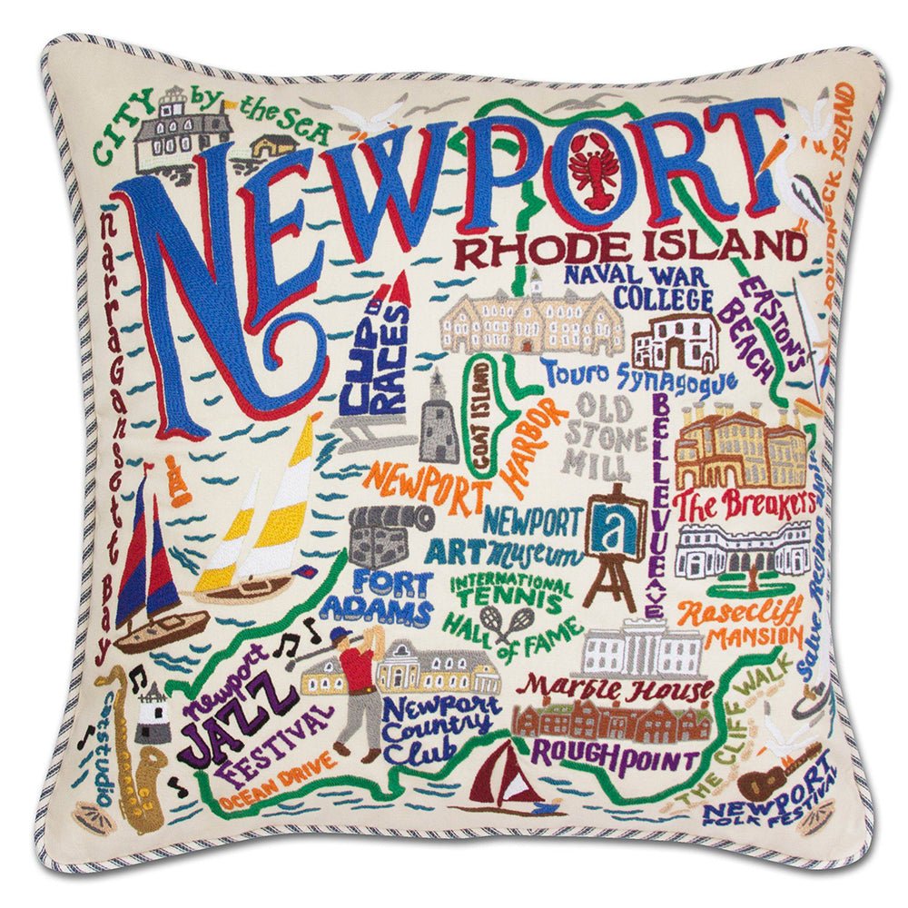 Newport Hand - Embroidered Pillow by Quirks! at Shirley Shoppe