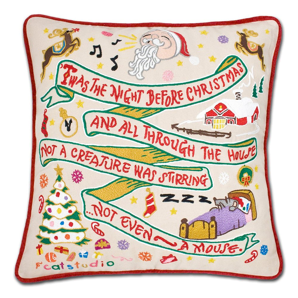 Night Before Christmas Hand - Embroidered Pillow by Quirks! at Shirley Shoppe