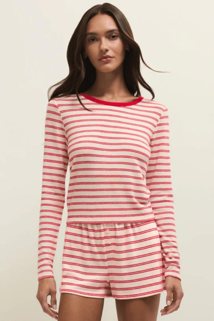 Night In Stripes Long Sleeve Top by z supply at Shirley Shoppe