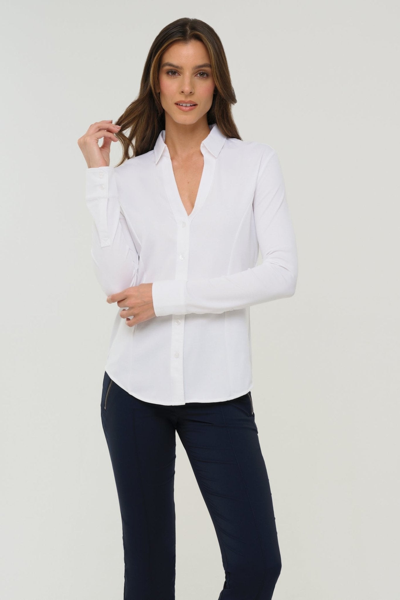 Nikki Longsleeve Pique Shirt by Anatomie at Shirley Shoppe
