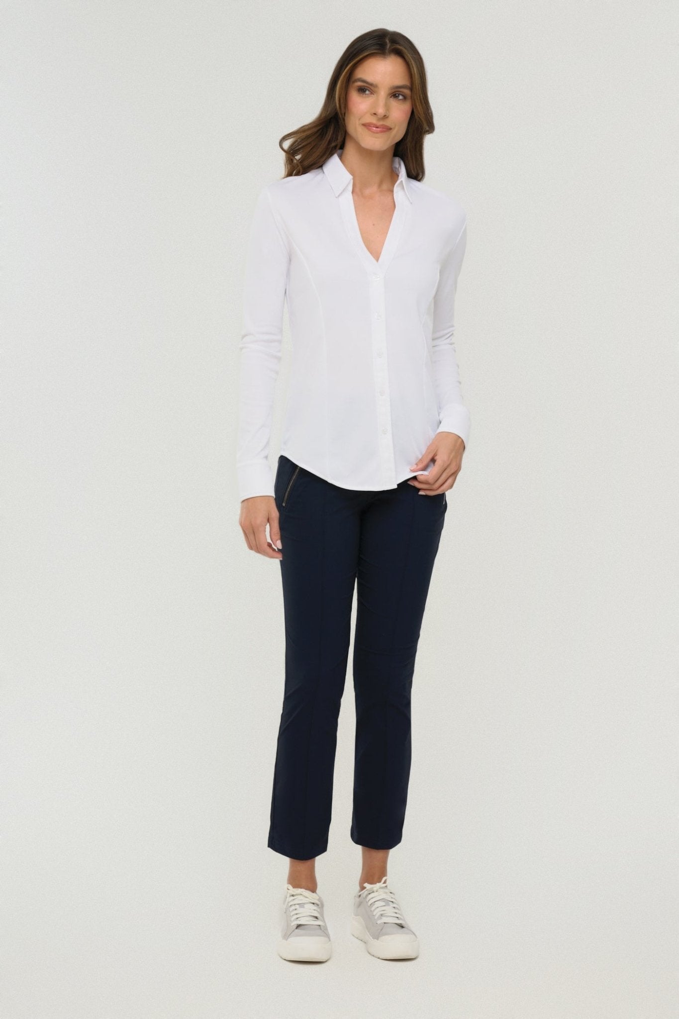 Nikki Longsleeve Pique Shirt by Anatomie at Shirley Shoppe