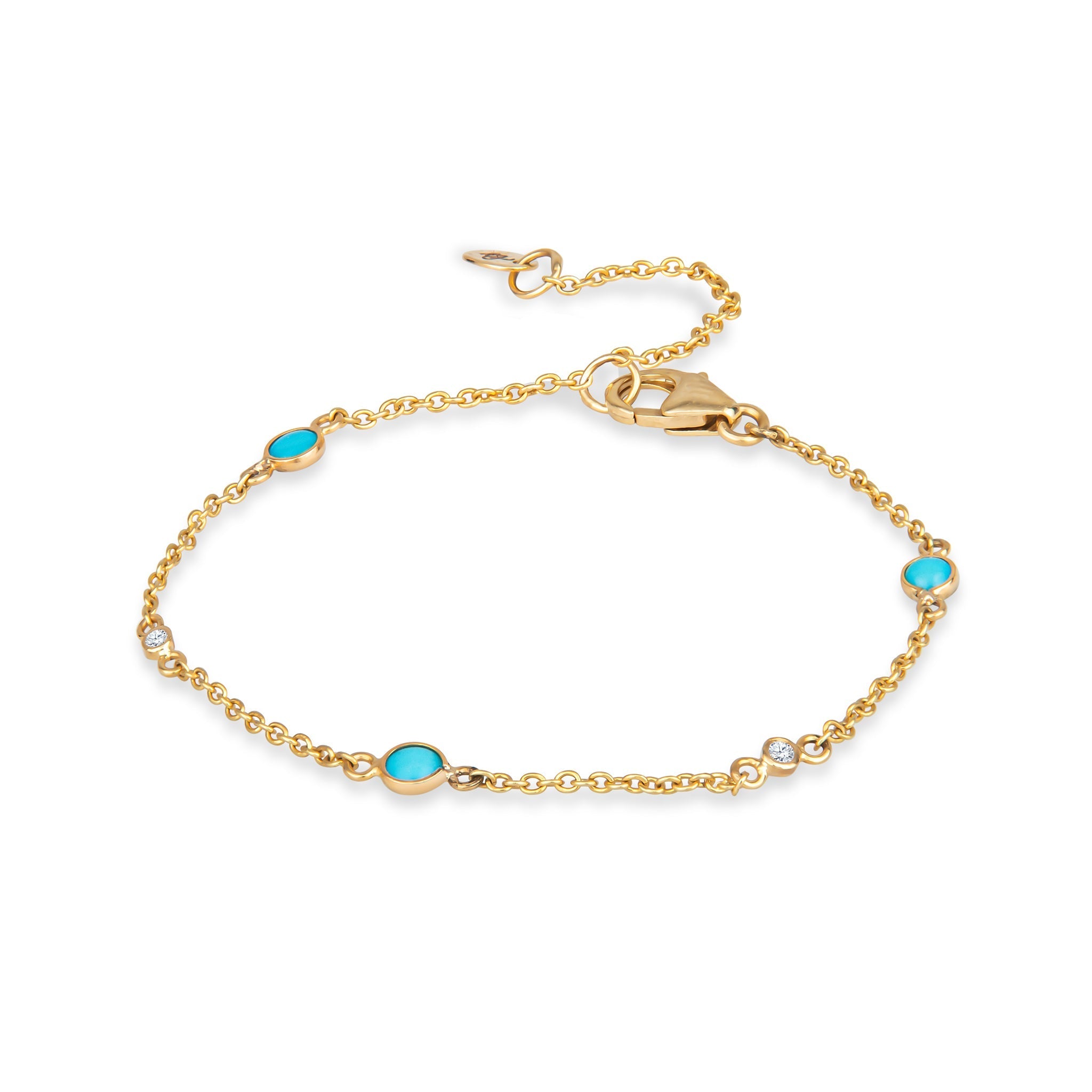Nina 14K Gold Dainty Bracelet with White Diamonds by Christina Greene at Shirley Shoppe