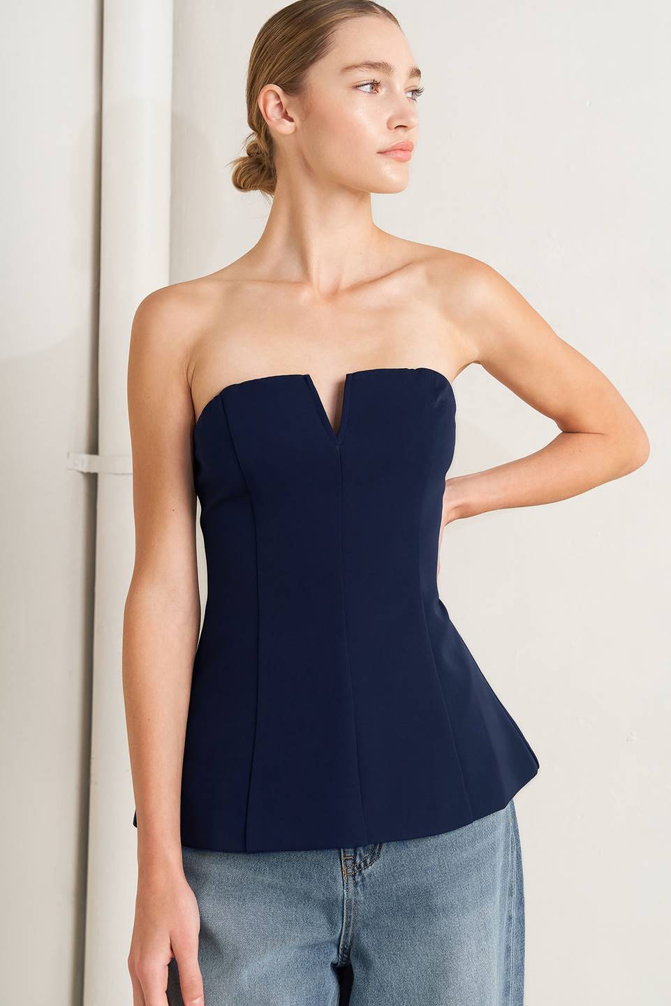 NOIR CONTOUR WOVEN TOP by Flying Tomato at Shirley Shoppe