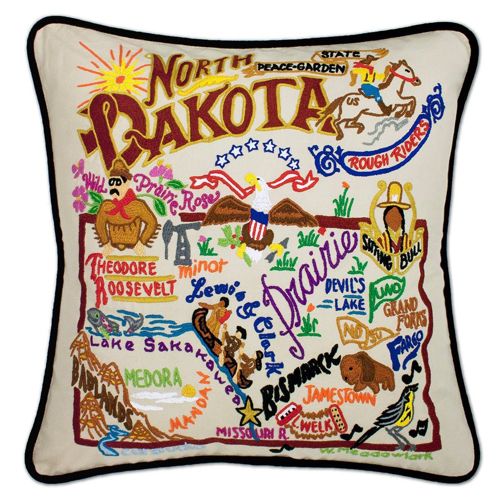 North Dakokta Hand - Embroidered Pillow by Quirks! at Shirley Shoppe