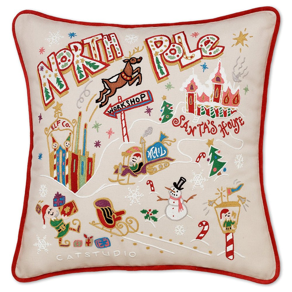 North Pole 1 Hand - Embroidered Pillow by Quirks! at Shirley Shoppe