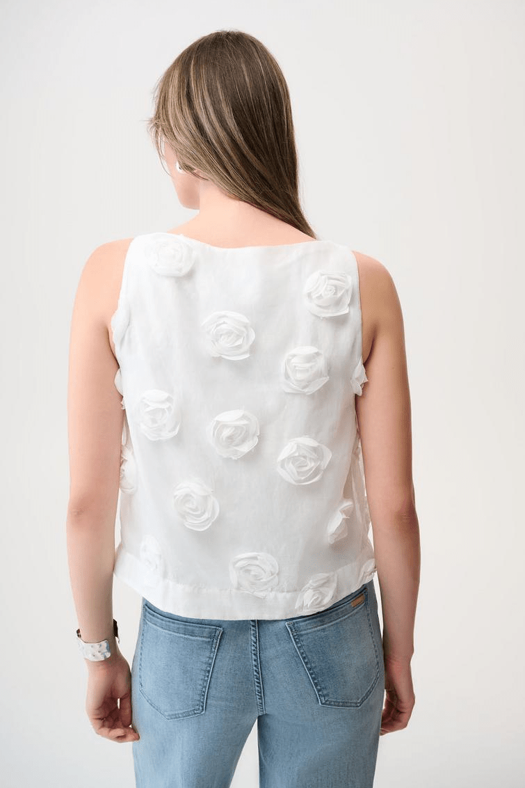 Novelty Sleeveless Top With 3D Floral Embroidery by Joseph Ribkoff at Shirley Shoppe
