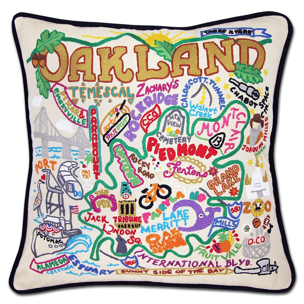Oakland Hand - Embroidered Pillow by Quirks! at Shirley Shoppe