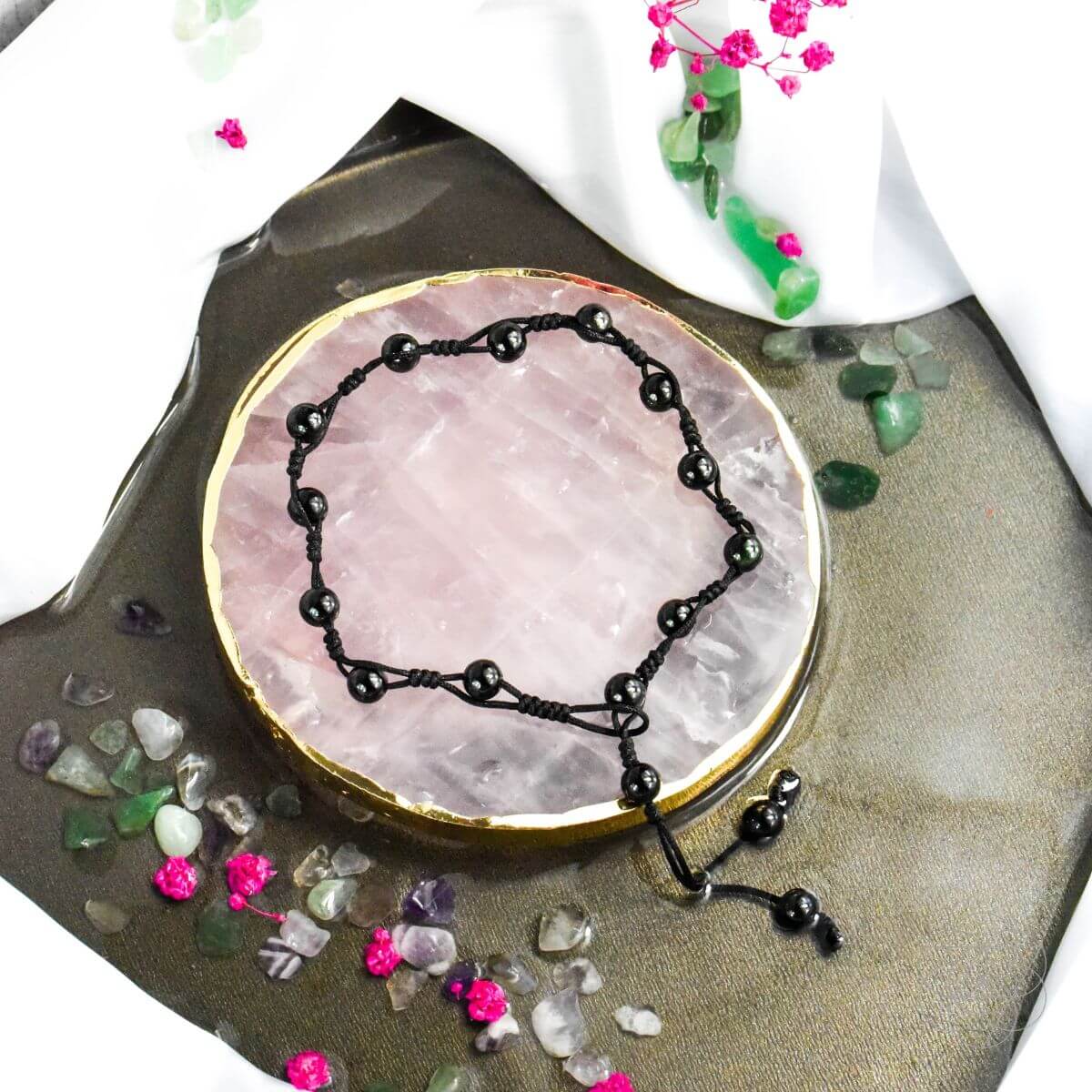Obsidian Grounding Anklet by Conscious Items at Shirley Shoppe
