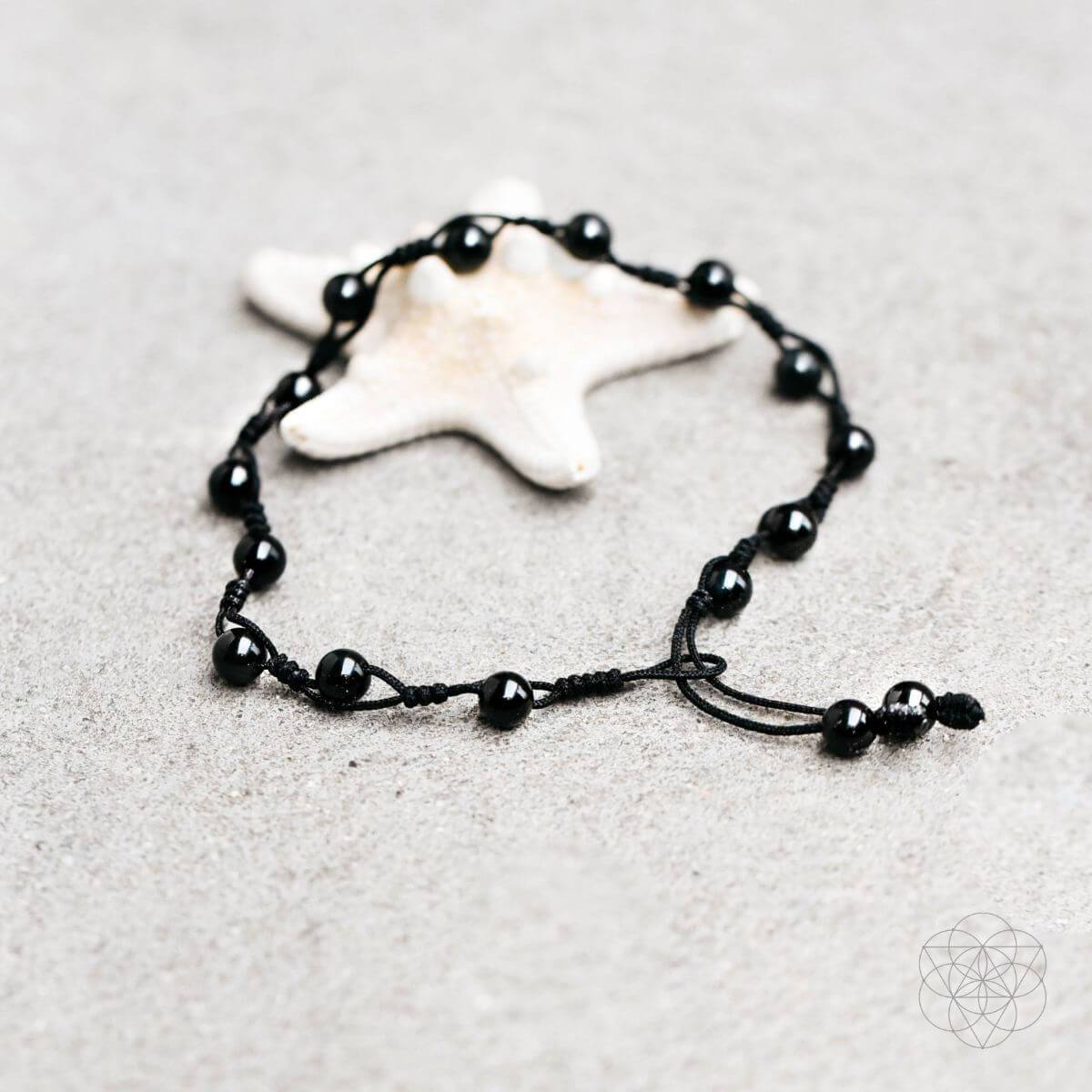Obsidian Grounding Anklet by Conscious Items at Shirley Shoppe