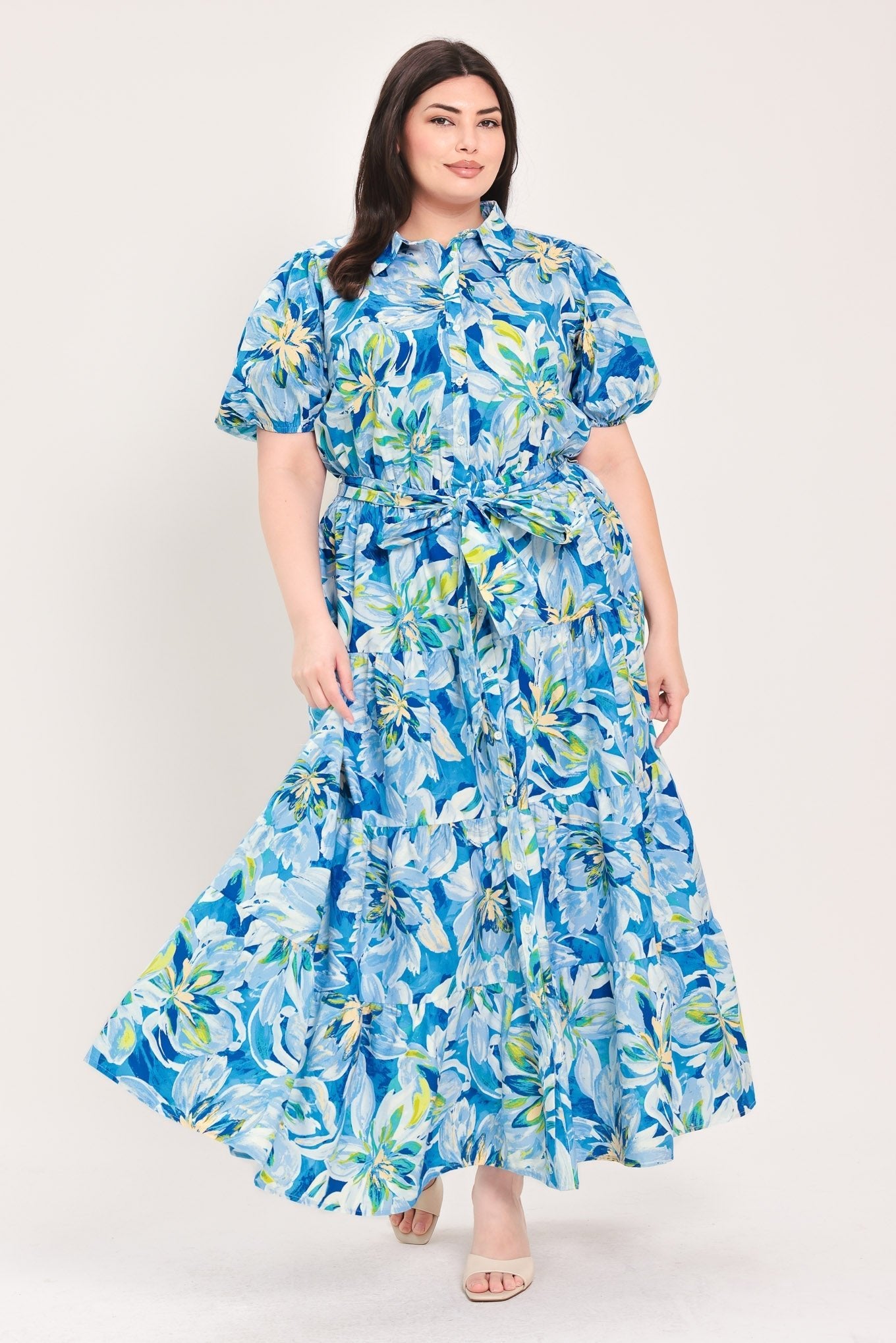 OCEAN GARDEN WOVEN MIDI DRESS by Flying Tomato at Shirley Shoppe