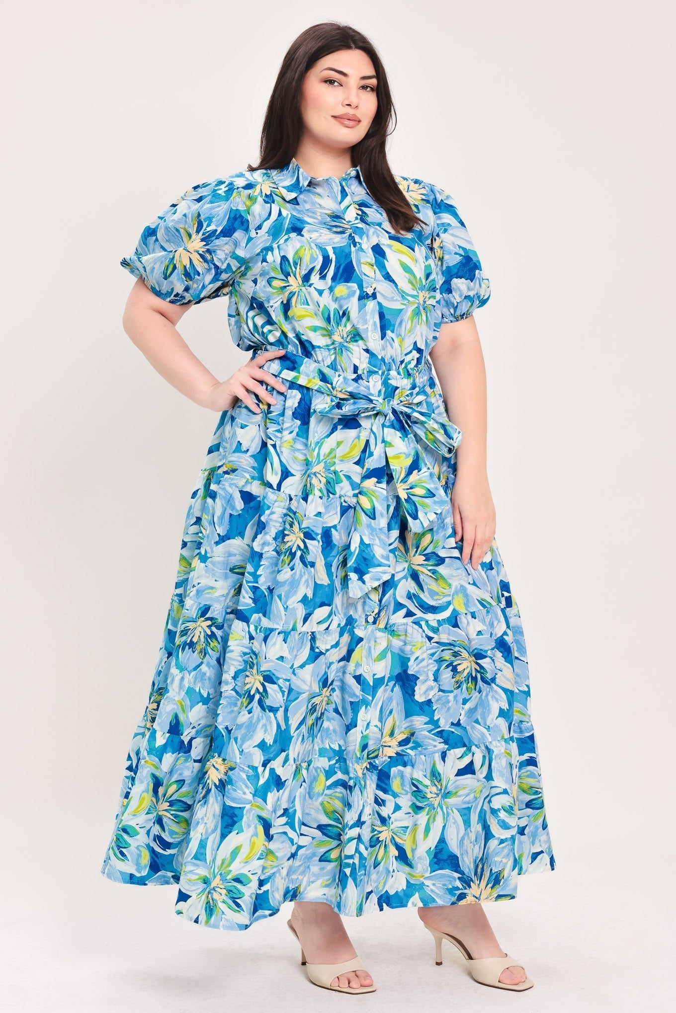 OCEAN GARDEN WOVEN MIDI DRESS by Flying Tomato at Shirley Shoppe
