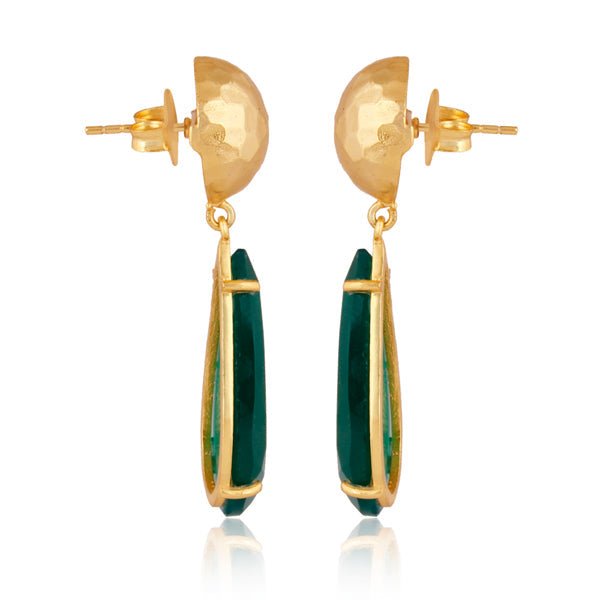 Ocean Tide Drop Earrings - Green Onyx by Christina Greene at Shirley Shoppe