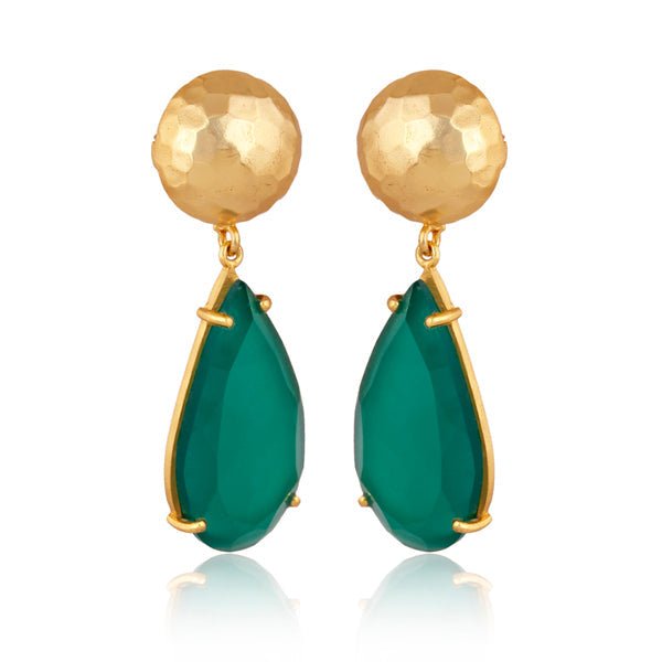 Ocean Tide Drop Earrings - Green Onyx by Christina Greene at Shirley Shoppe
