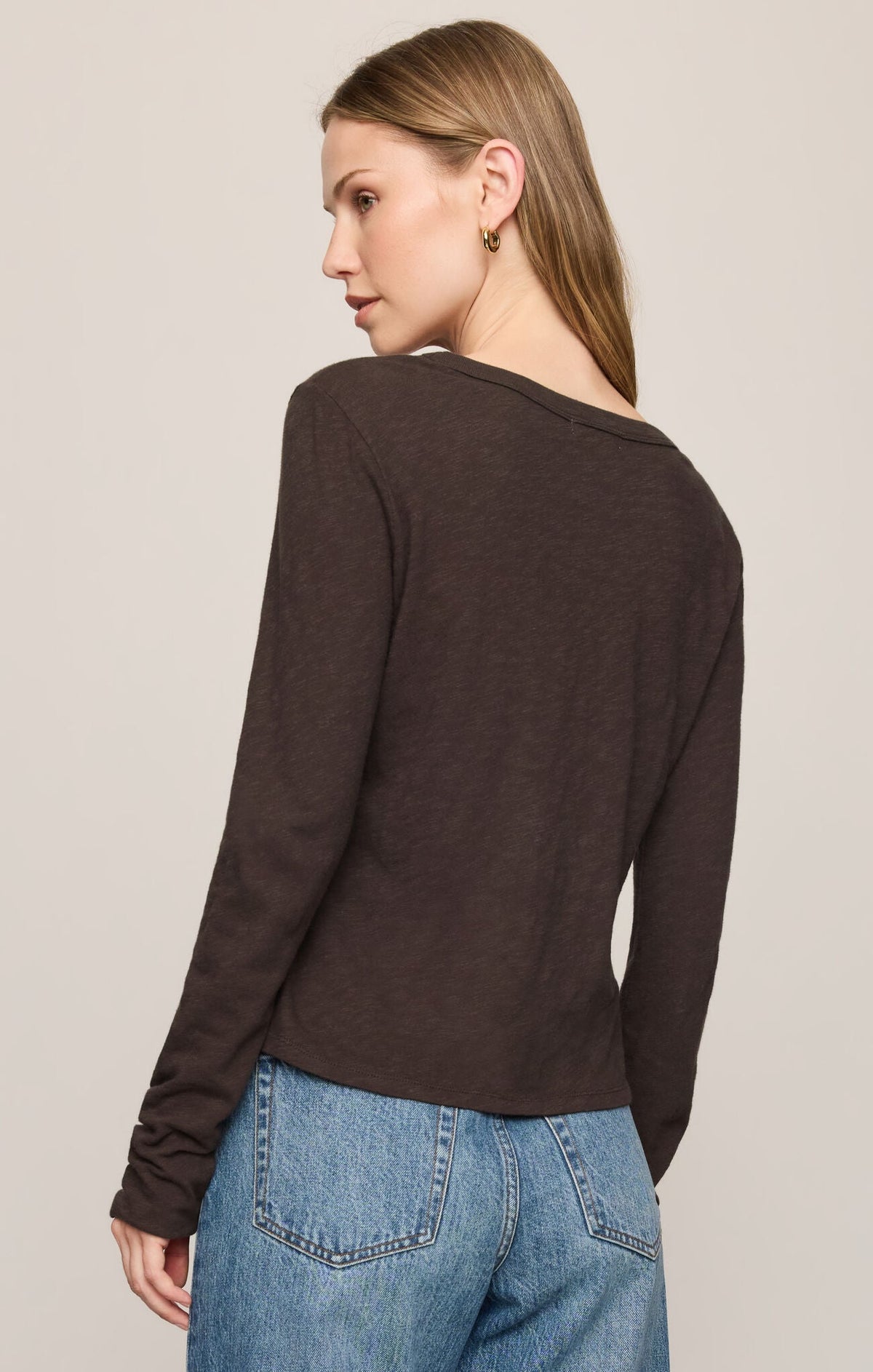 Junie L/S Tee in Cocoa Bean