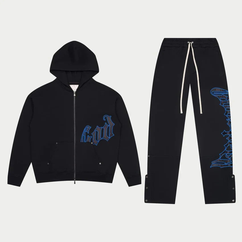 GODSPEED OG Logo Sweatsuit V2 (Blk/Royal Blue)