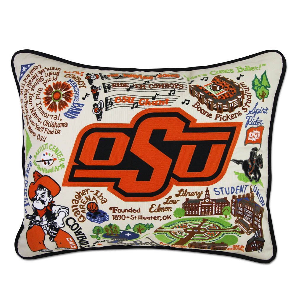 Oklahoma State University Collegiate Embroidered Pillow by CatStudio by Quirks! at Shirley Shoppe