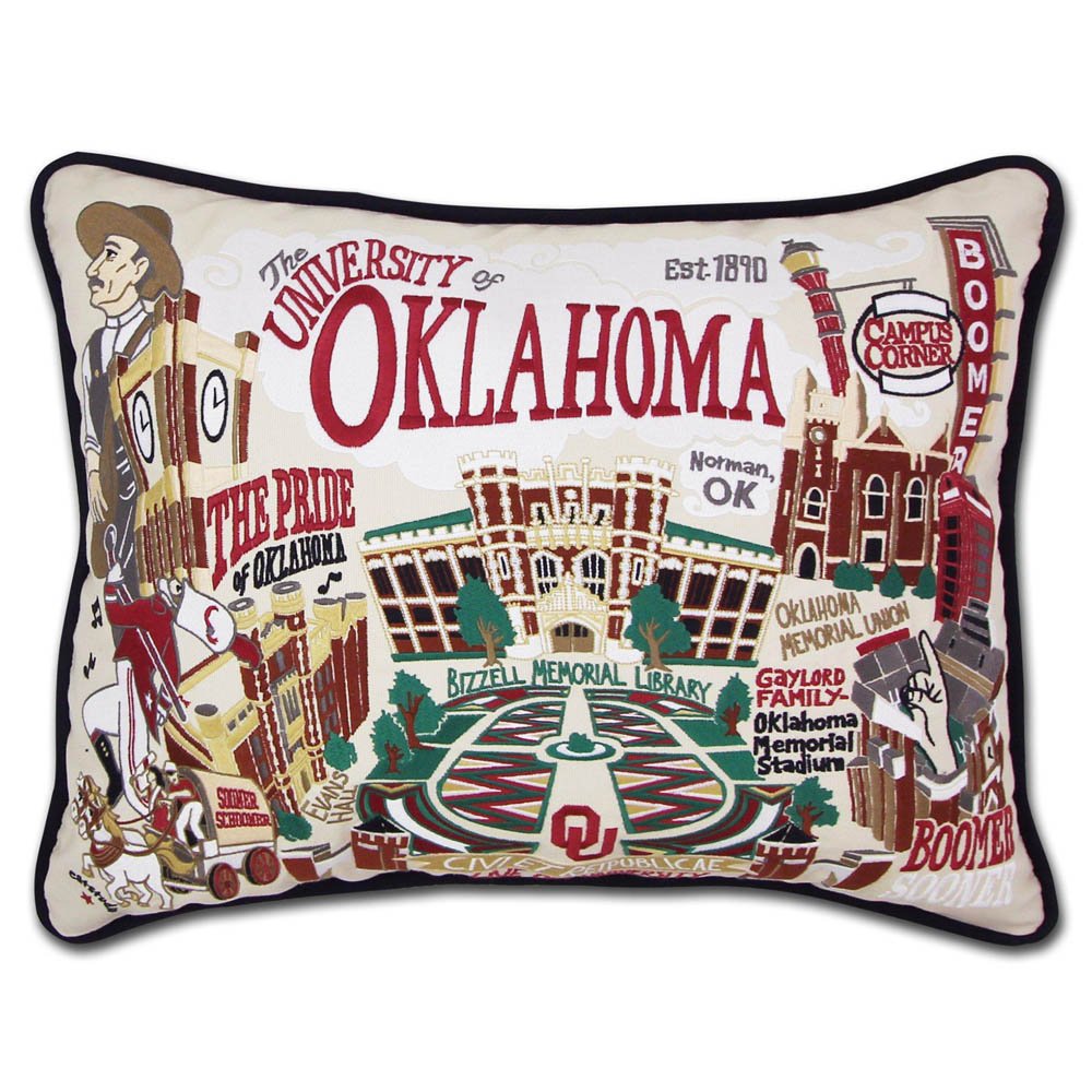 Oklahoma, University of Collegiate Embroidered Pillow by CatStudio by Quirks! at Shirley Shoppe