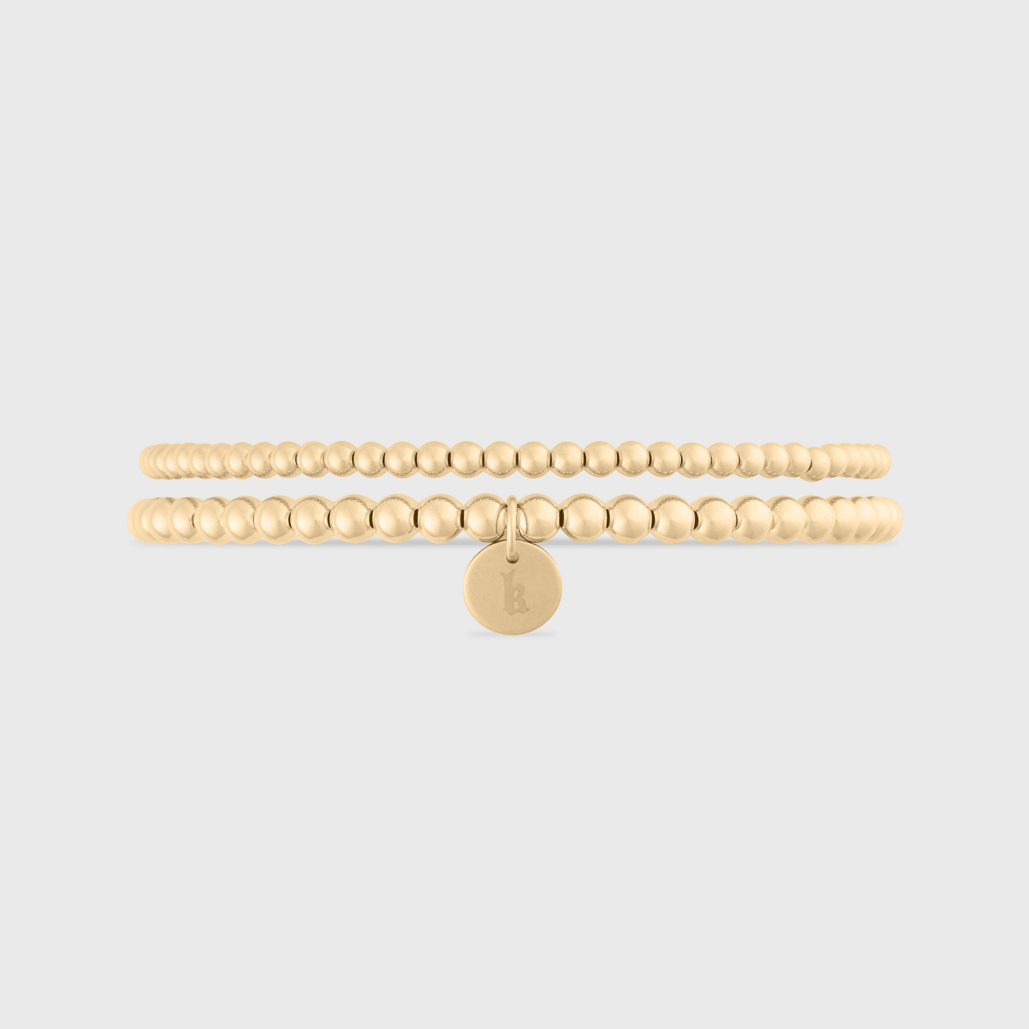 old english initial juno double bracelet stack (3+4mm) by Cuffed by Nano LLC at Shirley Shoppe