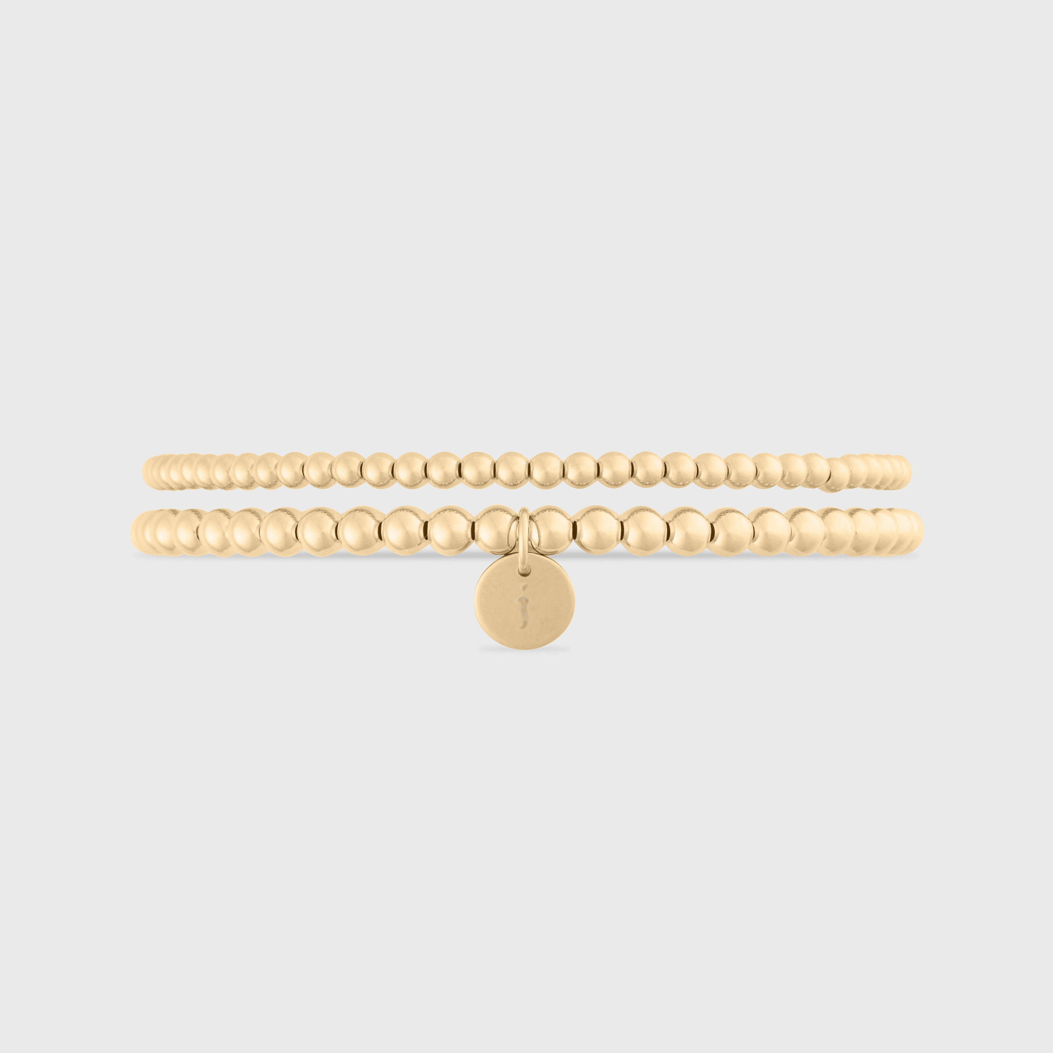 old english initial juno double bracelet stack (3+4mm) by Cuffed by Nano LLC at Shirley Shoppe