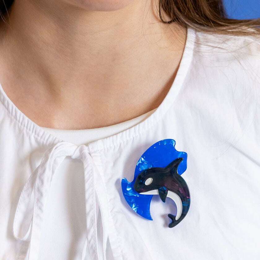 Olinda the Honorable Orca Brooch by Erstwilder