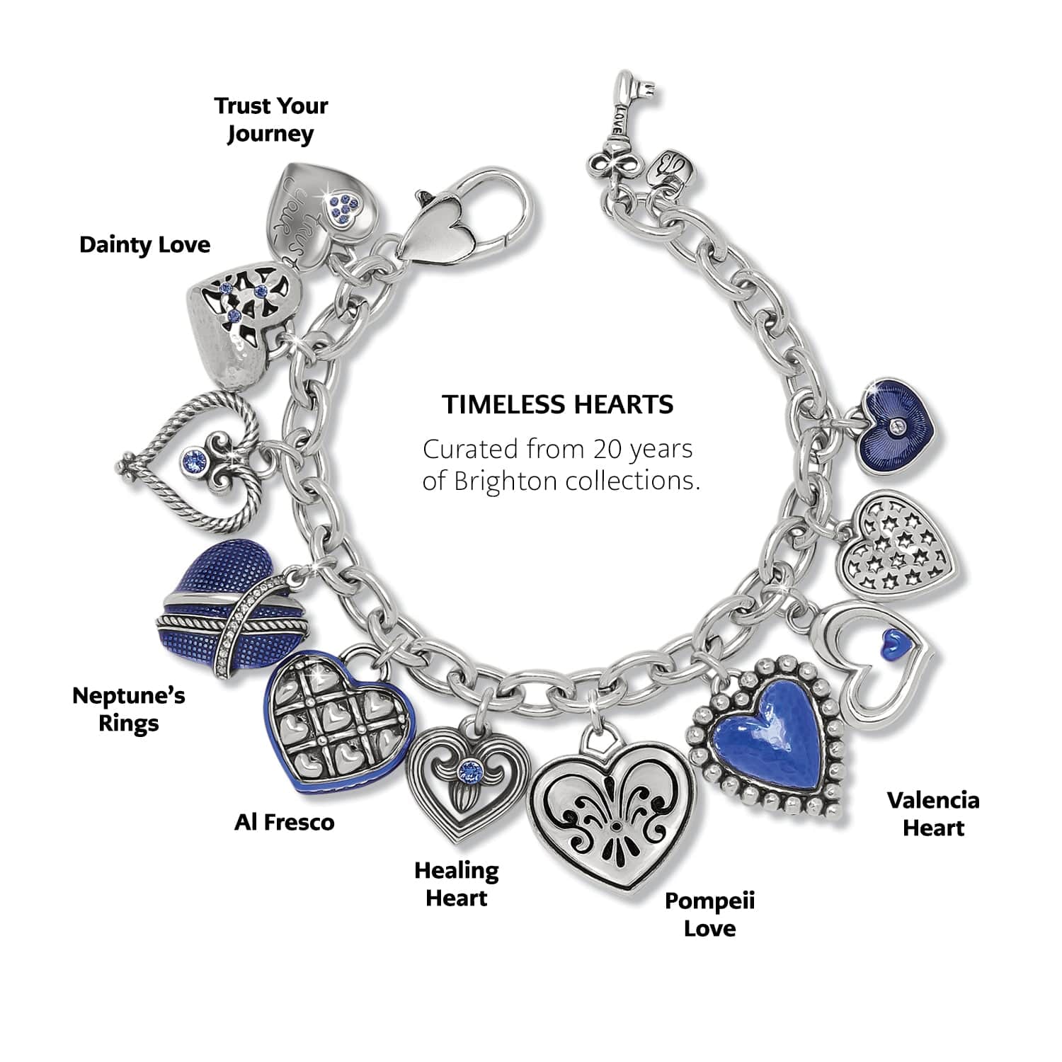 One Heart Link Charm Bracelet