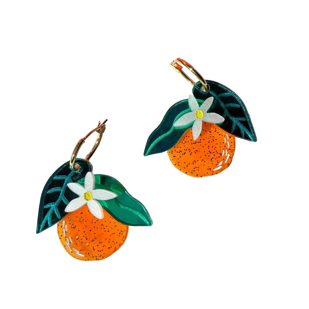 Orange Dangle Acrylic Earrings