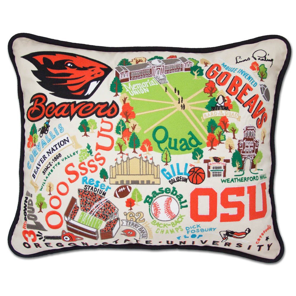 Oregon State University Collegiate Embroidered Pillow by CatStudio by Quirks! at Shirley Shoppe