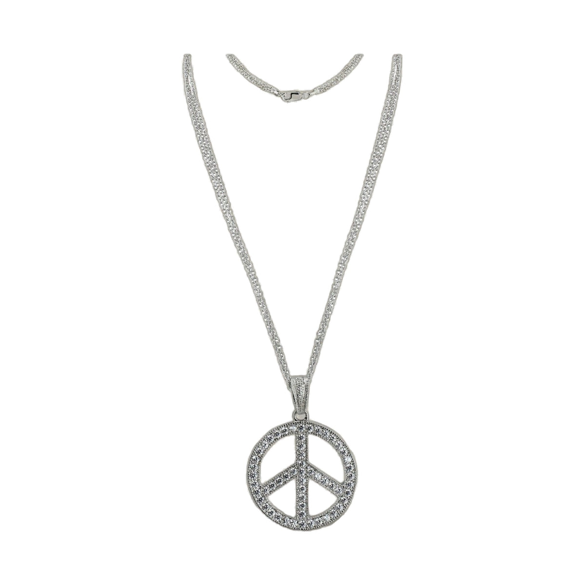 Pave Peace Necklace