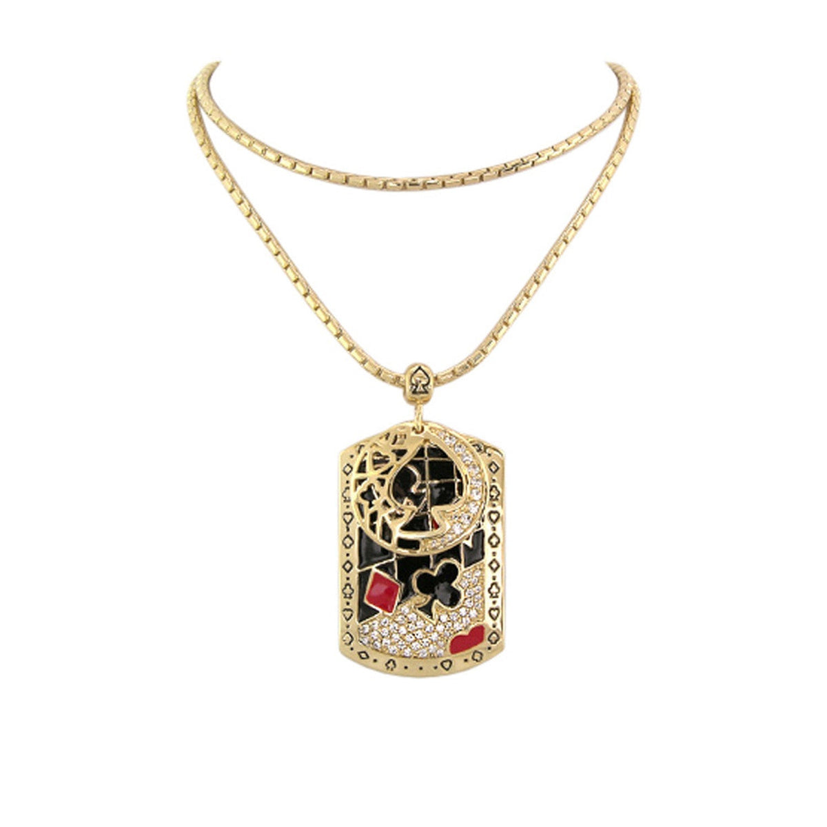 Art Deco Pendant Necklace — Card Suit Tag