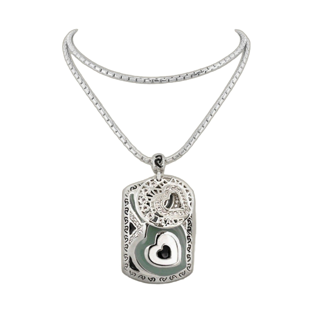 Art Deco Pendant Necklace — Heart Tag