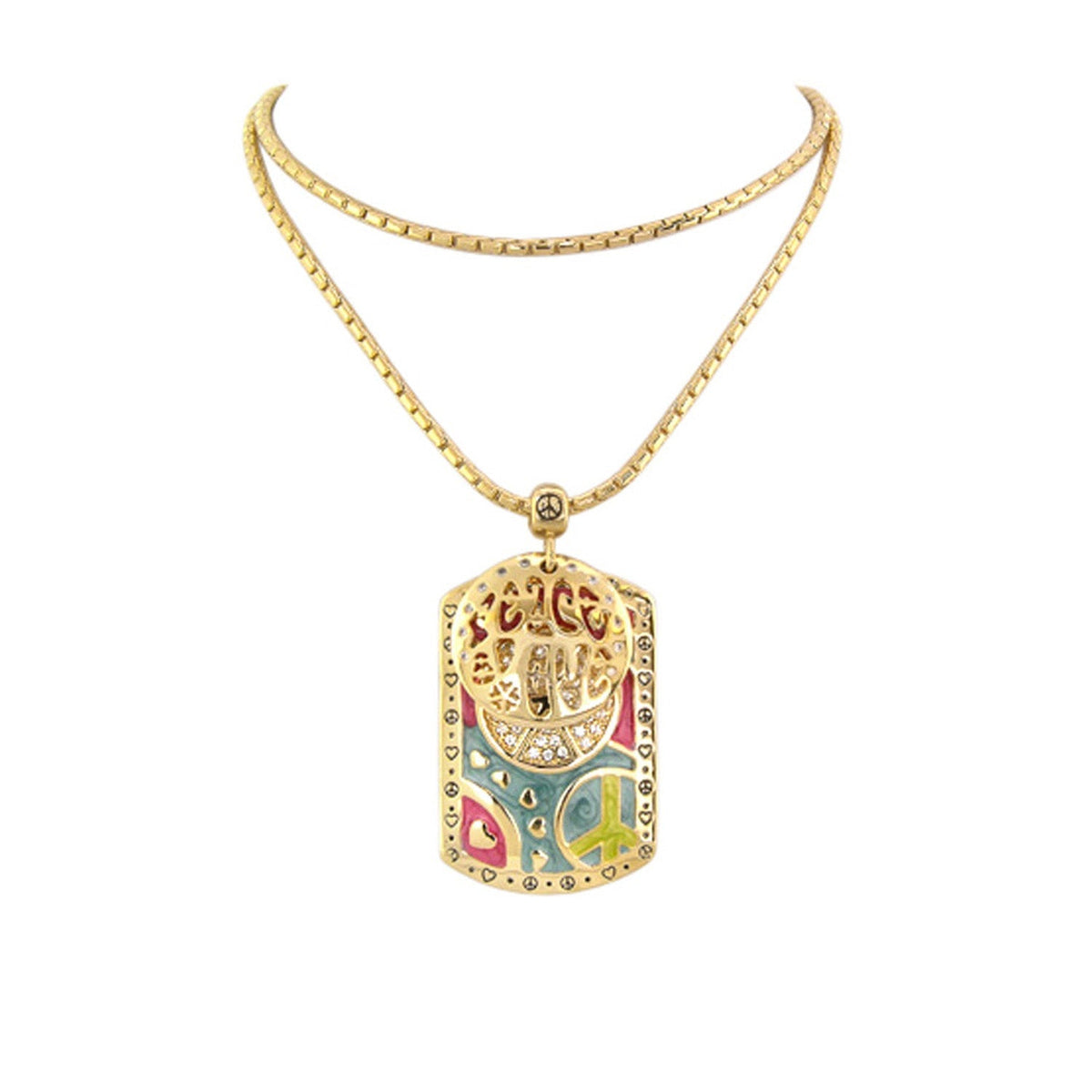 Art Deco Pendant Necklace — Peace & Heart Tag