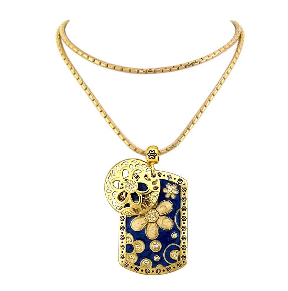Art Deco Pendant Necklace — Daisy & Filigree Charm
